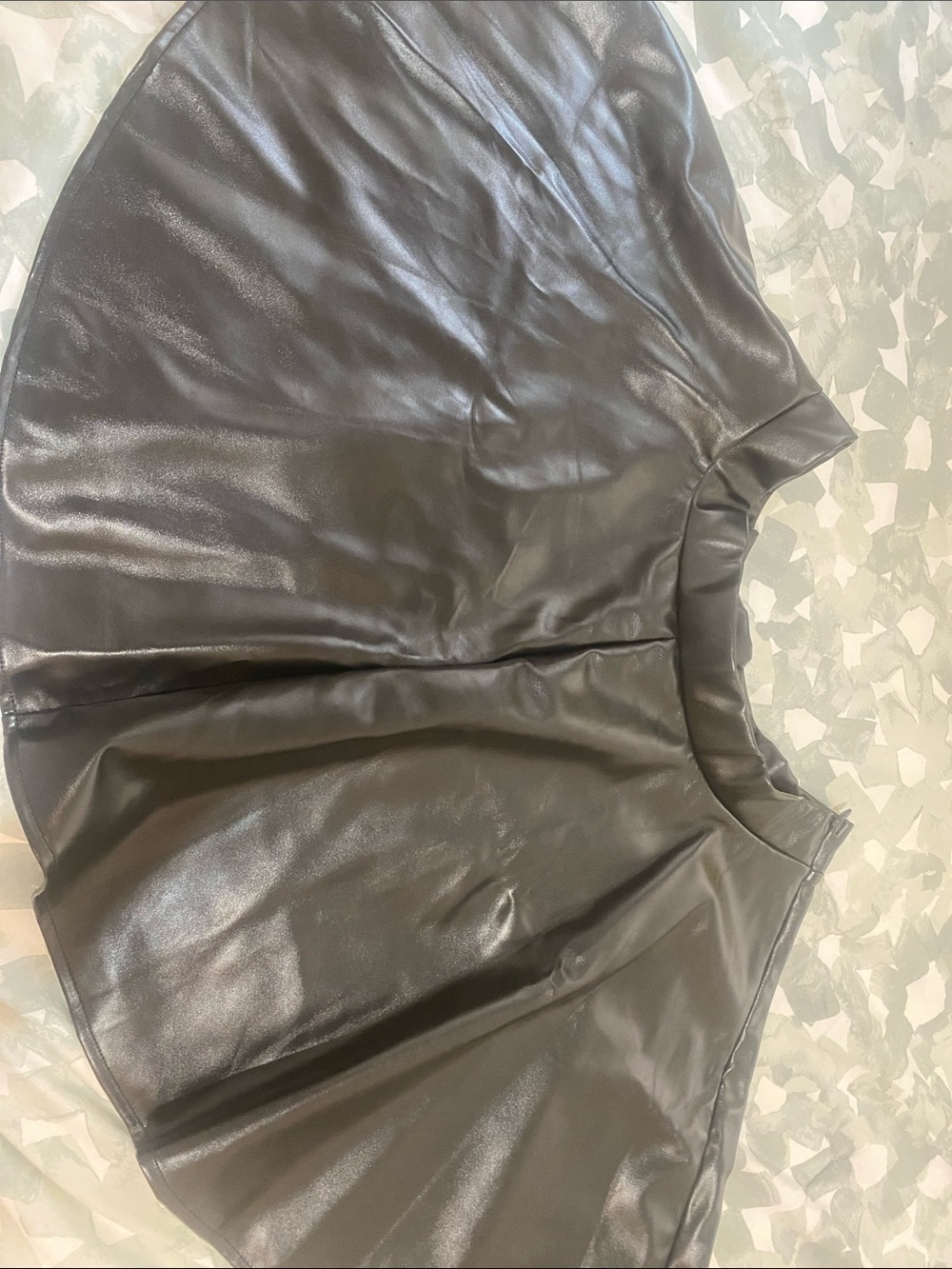 SHEIN Black Faux Leather Mini Skirt